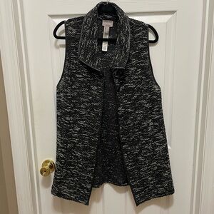 Chico's Monochrome Textured Long Knit Sweater Size 2 
(Women’s 10/12)